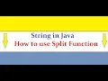 String methods in Java String function in java Split function in java Split in Java