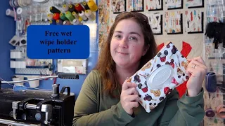 Free wet wipe pouch pattern with tutorial on binding and using waterproof canvas domestic friendly