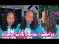 SHORT BOHO ISLAND TWIST TUTORIAL USING HUMAN WATER WAVE HAIR VERY DETAILED FT EAYON HAIR