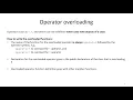 Lecture 19 Introduction to Overloaded Operators in C