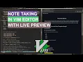 Note Taking in Vim and Live