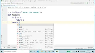 Program to find factorial of a number using recursion Python programming