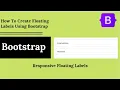 How to use Floating Label in Bootstrap 5