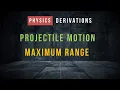 Maximum Range of a Projectile Complimentary angle projectiles have same range