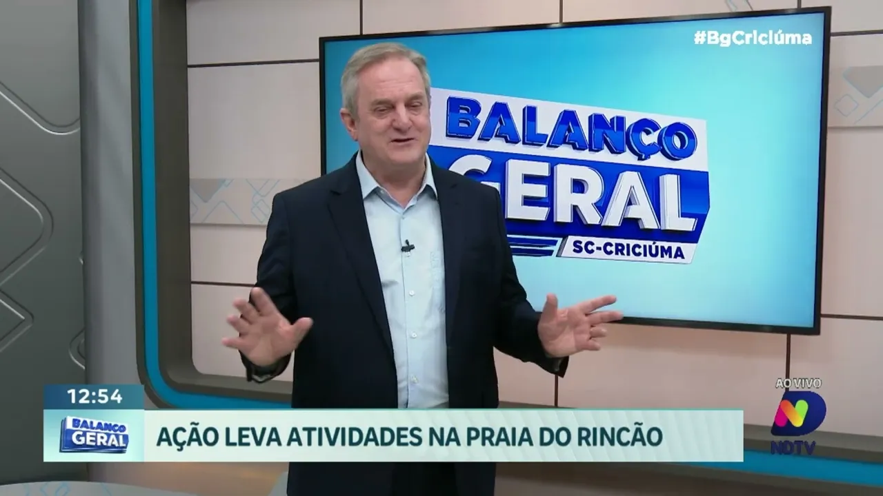 Fim de semana ensolarado: NDTV Criciúma e Satc recebem veranistas para atividades na praia