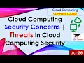 L26 Cloud Computing Security Concerns Threats in Cloud Computing Security Cloud Computing