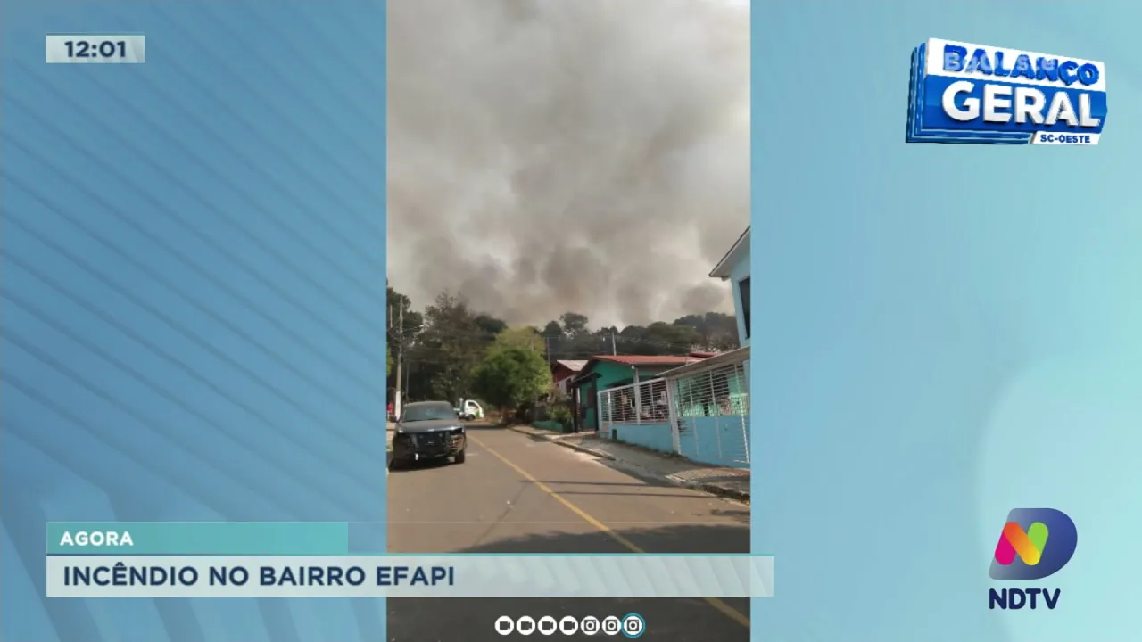 Incêndio no Bairro Efapi assusta moradores em Chapecó