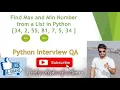 Find Max and Min Number from a List in Python