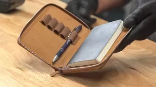 making a leather journal notebook cover | Pull Up leather | how it's made. 