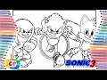 Sonic 3 coloring pages movie Sonic Tails Knuckles new coloring pages Elektronomia - Collide NCS