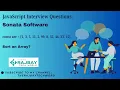 Sonata Software JavaScript Interview Questions for Automation Testers - Sorting an Array