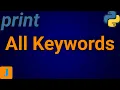 How To Print All Keywords In Python