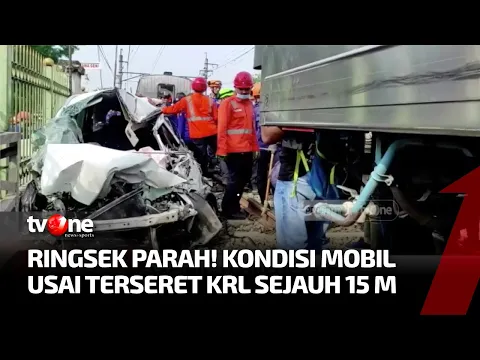 Nekat Melintas, Minibus Tertabrak KRL di Depok hingga Ringsek