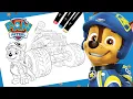Color Chase s Rescue Wheels Vehicle PAW Patrol Coloring for Kids