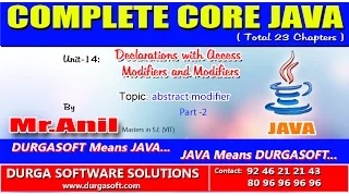 Core Java Declarations with Access Modifiers and Modifiers - abstract modifier Part