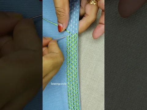 ✨This Stunning Hand Embroidery Border Is Pure Elegance!🪡🌿 #embroidery #loopstitch #handembroidery