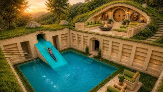 Real Life I Spent 2 Months Building a Luxury Underground  Pools With Hobbit House Next..