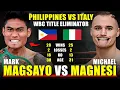 MARK MAGSAYO vs MICHAEL MAGNESI | 3RD ROUND BR*TAL TKO | WBC Super Featherweight Title | PH vs Italy