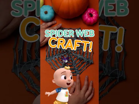 Easy Spider Web Paper Craft! 🕸️🎃🕷️ Halloween DIY #cocomelon #shorts