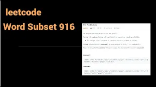 Word Subsets LeetCode Solution Explained Java C