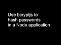 Password Hashing using bcryptjs