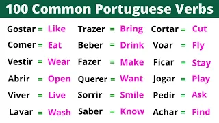 The 100 Most Common Portuguese Verbs Brazilian Portuguese 