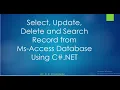 Select Update Delete and Search Record from Ms-Access Database Using C NET