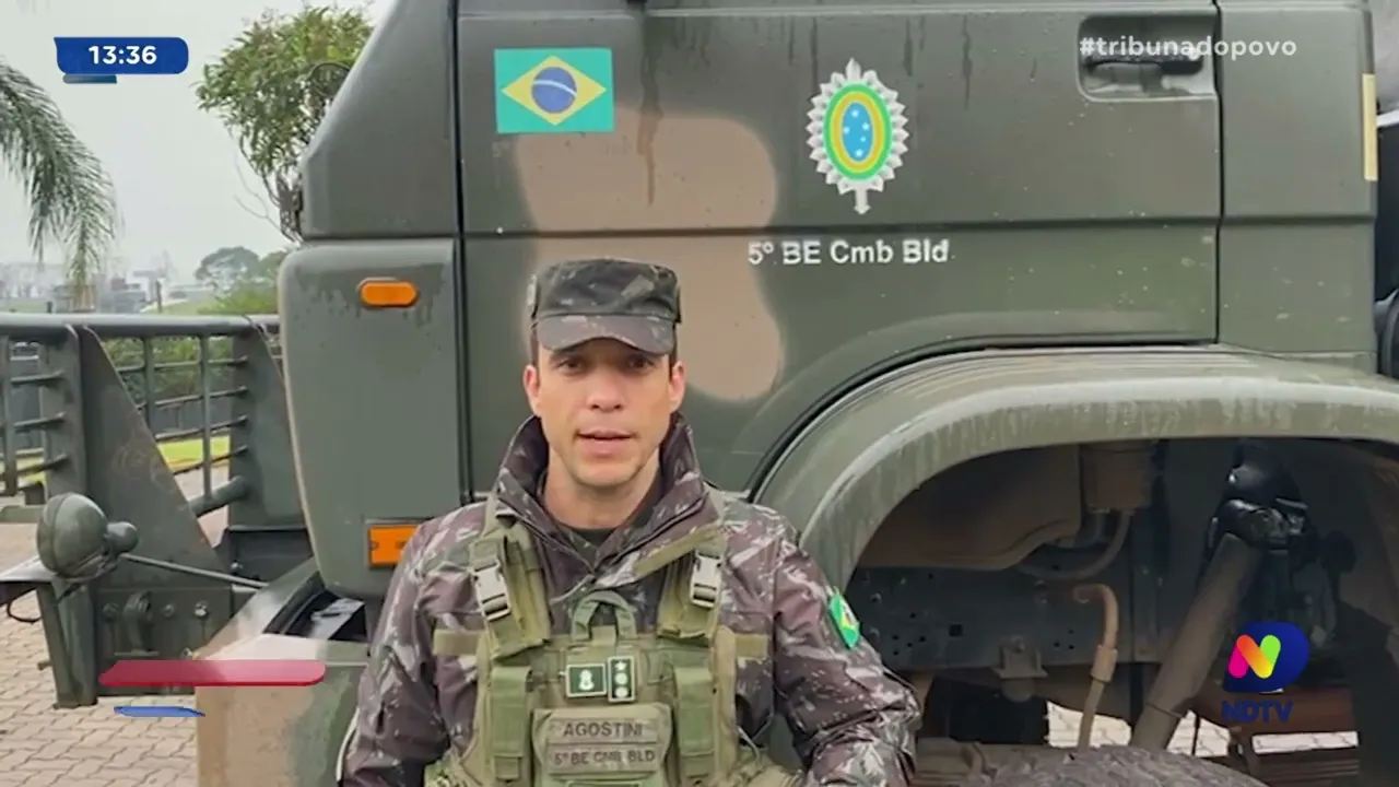 Apoio humanitário: batalhão de engenharia de combate blindado de Porto União auxilia no RS
