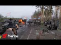 Ukraine 36th brigade destroy 14 Russian armored vehicles and 50 soldiers near Yablunivka