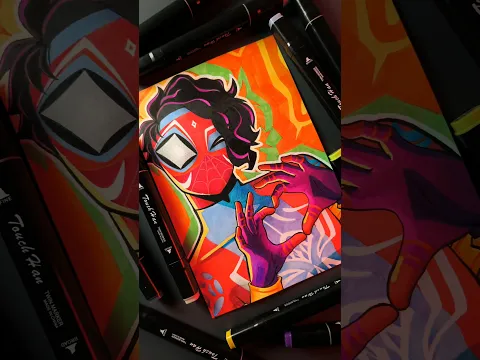 I Drew Indian Spider-Man (Pavitr Prabhakar) Using the World's Cheapest Alcohol Markers! 😱🎨 #shorts