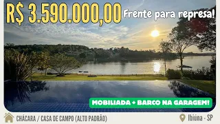 [VENDIDA!] Chácara a venda em frente da represa de Ibiúna-SP🇧🇷| Casa alto padrão | Mobiliada | Píer