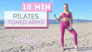 Download 10 min PILATES ARMS WORKOUT | Light Dumbbells | No Pushups MP3