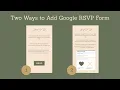 How to Add a Google RSVP Form to Your Wedding Website 2 Easy Ways