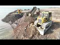 Download Lagu Amazingly Large Scale Land Reclamation Bulldozer KOMATSU and 25-ton Truck Delivery Dumping Stone