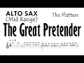 Lagu THE GREAT PRETENDER  Alto Sax Mid Range The Platters  Sheet Music Backing Track Partitura
