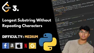 Longest Substring Without Repeating Characters Leet code 3 Theory explained Python code
