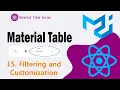 15 Filtering in Material Table Material UI