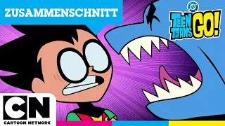 Haifisch-Chaos, schräges Training und Gruseliges | Teen Titans Go! Zusammenschnitt | Cartoon Network