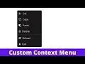Create Custom Right Click Context Menu using HTML CSS JavaScript