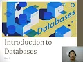 Lecture on Introduction to Databases Part 1