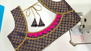 β¨Viral blouse back neck design cutting and stitching full tutorial #blouse
