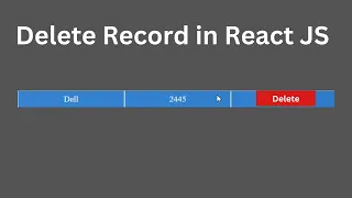 How to Delete a Row From Table in React JS Delete a Record in React JS
