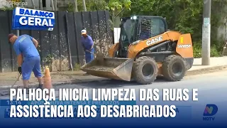 Cidade de Palhoça mobiliza equipes para limpeza e auxílio após temporal