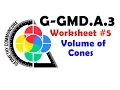 G-GMD A 3 Worksheet - Cones and their Volume