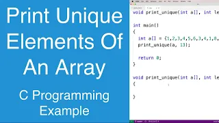 Print Unique Elements Of An Array C Programming Example