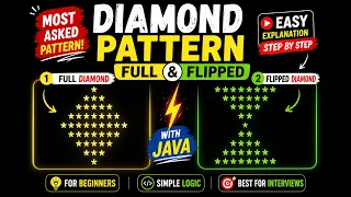 Diamond Star Pattern in Java Full Flipped Easy Step-by-Step for Beginners