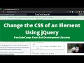 Change the CSS of an Element Using jQuery jQuery freeCodeCamp Tutorial