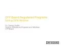 CFP Board-Registered Programs Spring 2016 Update