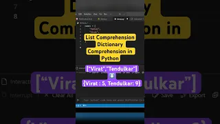 List Comprehension and Dictionary Comprehension in Python with examples