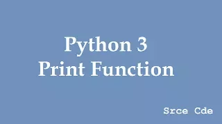 Python 3 Print Function